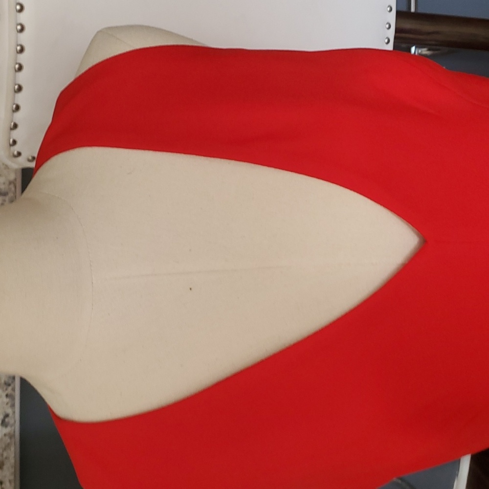 Dress the  L population catalina Rouge fit and flare red vneckline dress size L - Picture 14 of 17